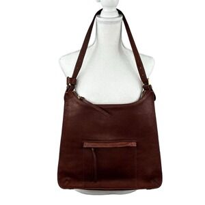 C&C California Women's Brown Leather Shoulder Tote Bag